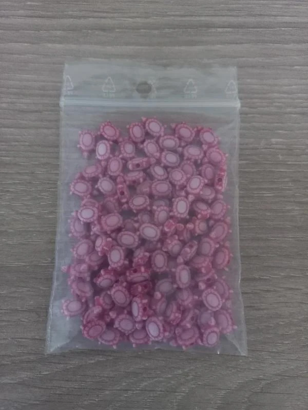 Lote de cuentas acrílicas rosa oscuro "Tortuga"